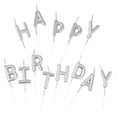 thumbnail image 1 of Velas de , selecciones, letras, adorno para tartas, Plata Yuyangstore Velas de feliz cumpleaños, 1 of 8