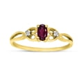 thumbnail image 1 of 10k Yellow Gold Oval Rhodolite Garnet And Diamond Ring, 1 of 6
