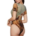 thumbnail image 2 of Kdxio Rose Cute Guinea Pig for Women's Short-Sleeved Onesie Stylish Round Neck Pajamas Bodysuit Jumpsuit Nightwear-Medium, 2 of 7