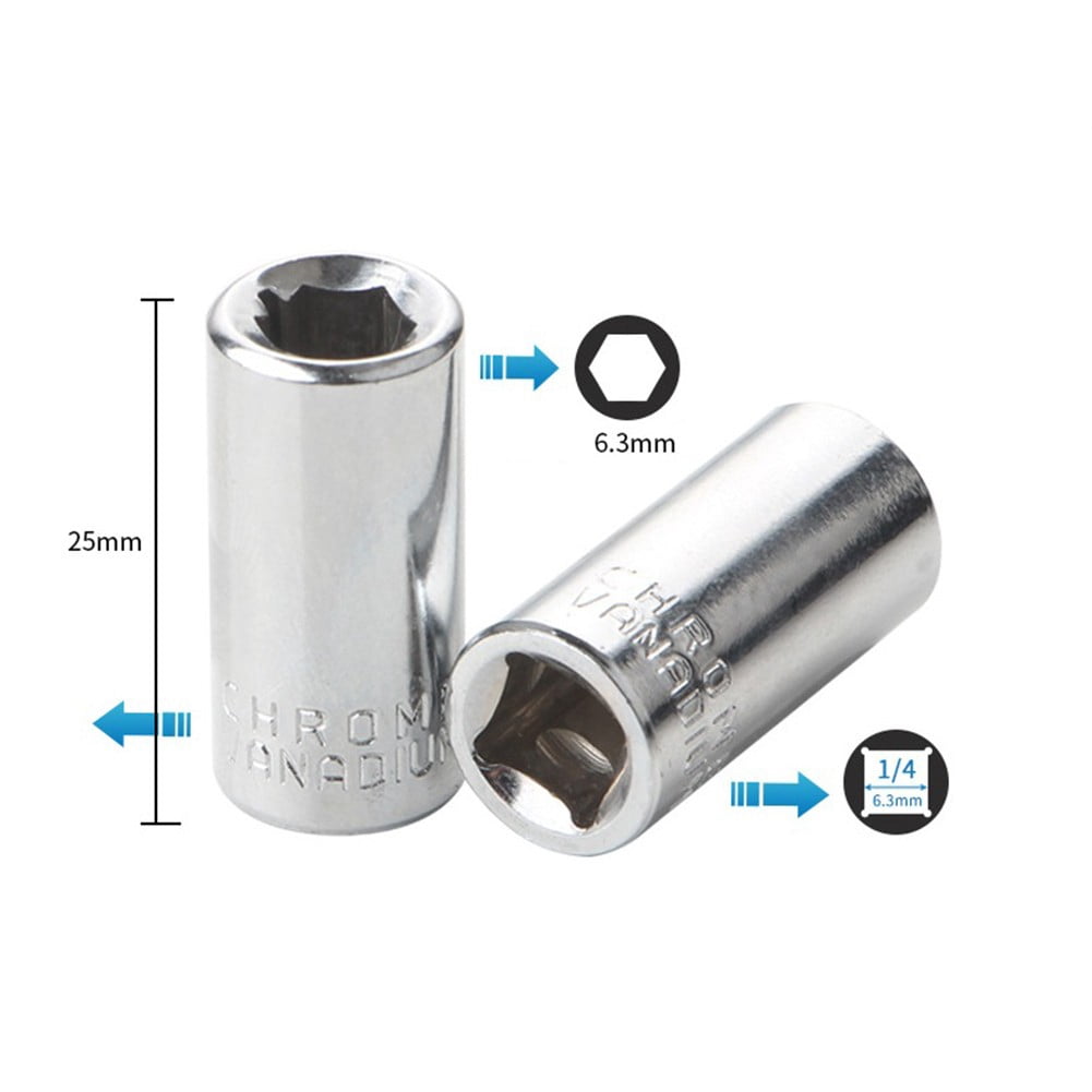 4PC 1/4" Square Drive To 1/4" Hex Bit Adapter Set - Steel Socket Bit Holder For Drill/Driver - View #2