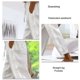 thumbnail image 5 of Pantalones Rectos Casuales Cordón Cintura Elástica Bolsillo Color Puro Pantalones Rectos Sueltos para Mujer Lady Girl Blanco M, 5 of 6