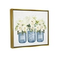 thumbnail image 5 of Stupell Industries White Rose Flower Bouquets Blue Farmhouse Jars Graphic Art Metallic Gold Floating Framed Canvas Print Wall Art, Design by Lettered and Lined, 5 of 5