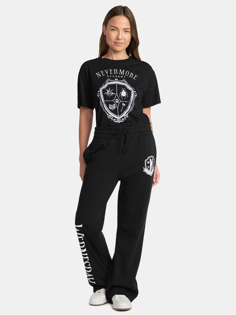Wednesday, Juniors Graphic Pants, Badge Logo, Sizes XXS-2XL