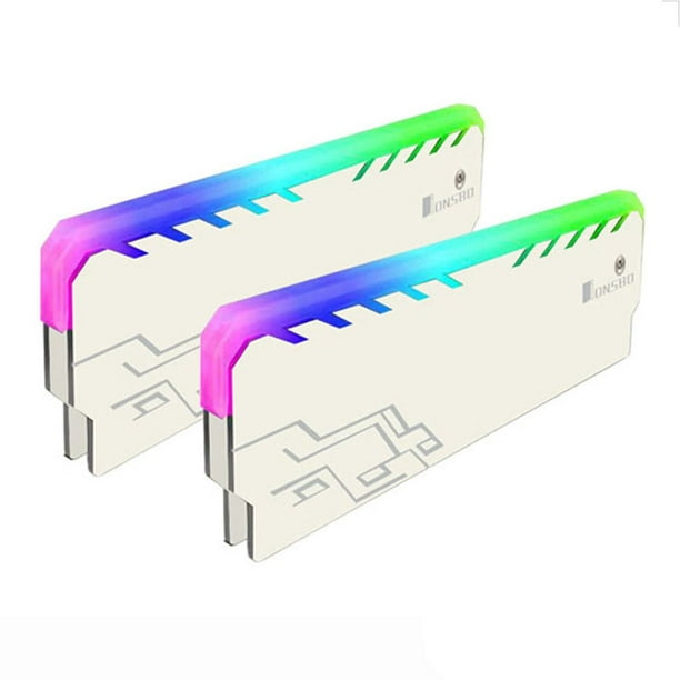 Aktudy RGB RAM Heatsink Desktop PC DDR3 DDR4 Memory Heat Spreader (White) - Walmart.com