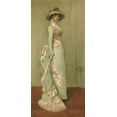 thumbnail image 2 of Whistler, James McNeill 17x32 Gold Ornate Wood Framed with Double Matting Museum Art Print Titled - Nocturne in Pink and Gray, Portrait of Lady Meux, 2 of 4