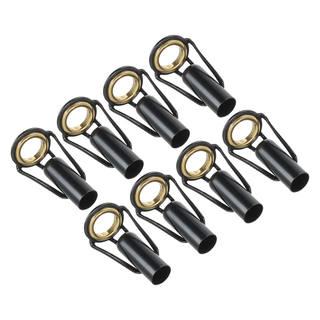 Unique Bargains 6.0mm Stainless Steel Fishing Rod Tip Repair Kit Pole Ring Guide Replacement, Golden 8 Pack