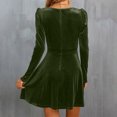 thumbnail image 7 of Levmjia Women's Velvet Dress Long Sleeve Deep V Neck Cocktail Party Mini Dress Bodycon Wrap Dress with Belt for Formal Evening, 7 of 7