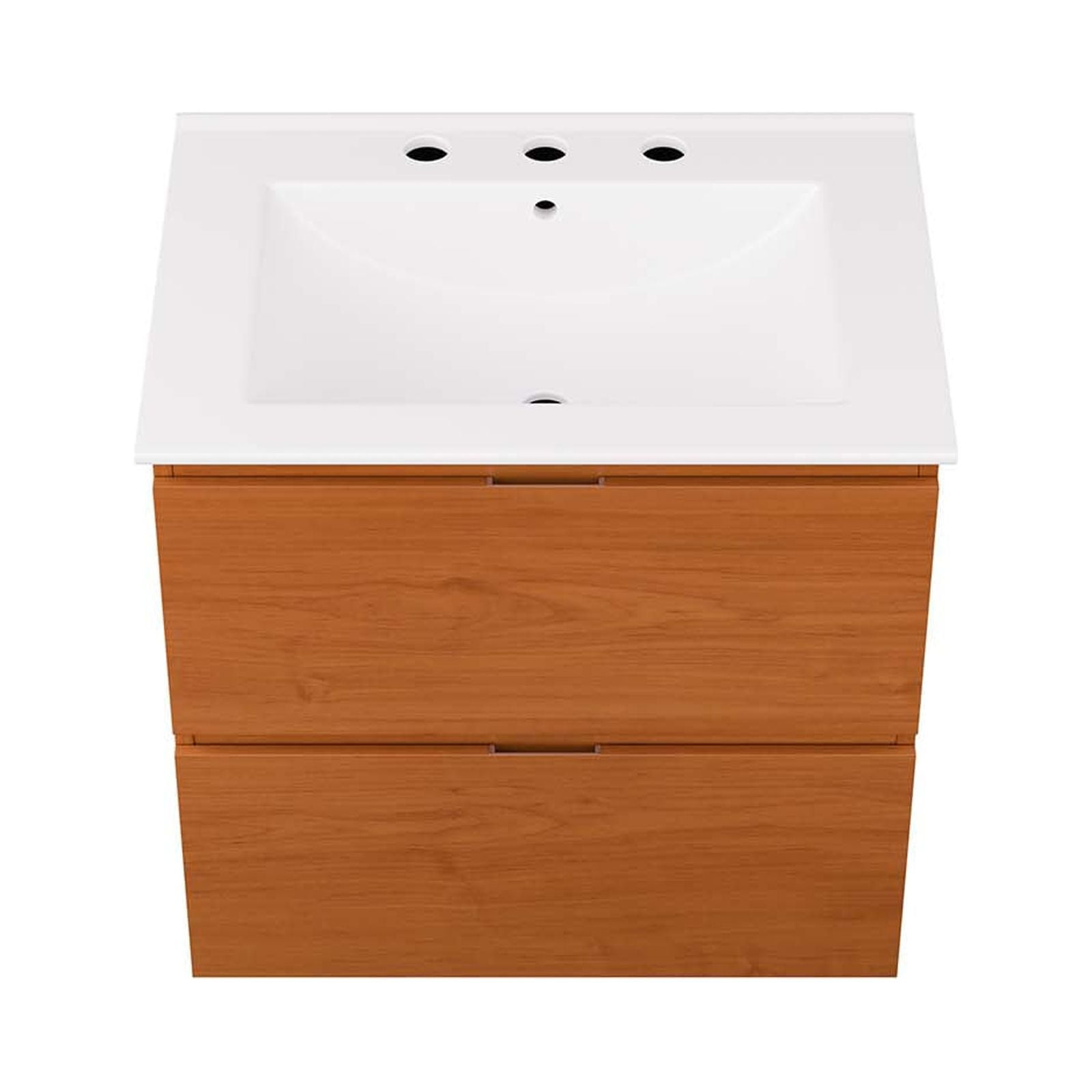 Modway Scenic 24" Wall-Mount Bathroom Vanity in Cherry White