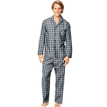 Hanes Men's Woven Pajamas LSLLBCWM/LSLLBCWMB - Walmart.com