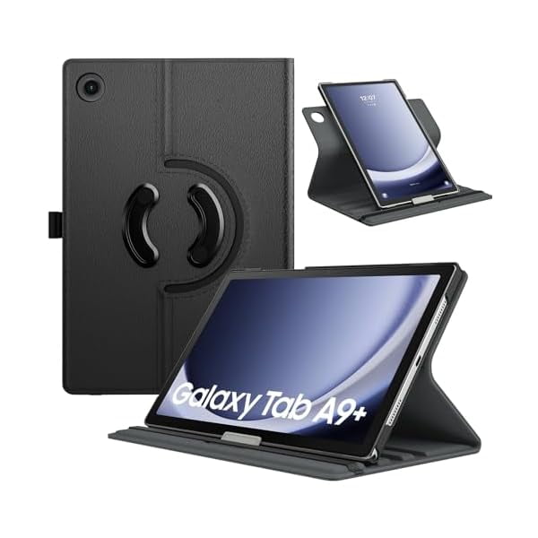 wonim11 TiMOVO Rotating Case for Samsung Galaxy Tab A9+/A9 Plus 11 Inch 2023, 90 Degree Rotating Stand Cover, Support Auto Wake Sleep for Galaxy Tab A9+ Tablet SM-X210/X216/X218, Black