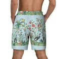 thumbnail image 4 of Gaeub Chinoiserie Floral Palm Tree Mens Swim Trunks Stretch Beach Shorts Quick Dry for Men Swim Shorts Swimwear with Pockets- Small, 4 of 9