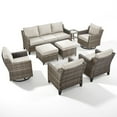 thumbnail image 2 of PARKWELL 8 Piece Outdoor Patio Furniture Set,All-Weather Rattan Conversation Set with Deep Seat Couch,Swivel Glider,Wicker Chair and Foot Rest,9-Seat Furniture Sets for Deck, Backyard,Gray/Beige, 2 of 13