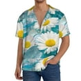 thumbnail image 3 of Haiem Daisy Flowers Men's Casual Shirts Short Sleeve Button Down Shirts Fashion Textured Summer Beach Shirt-4X-Large, 3 of 7