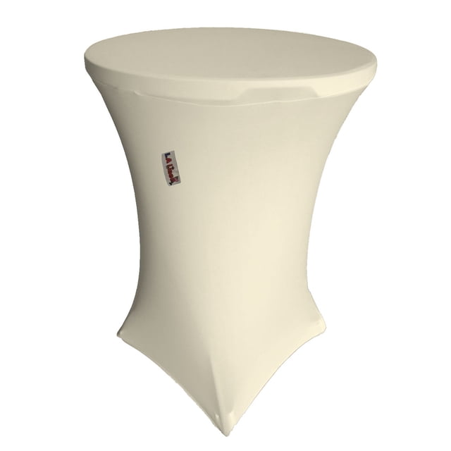 LA Linen Couverture Ronde en Spandex pour Table Highboy Cocktail, 32 Pouces Rond 42 Pouces de Haut, Ivoire