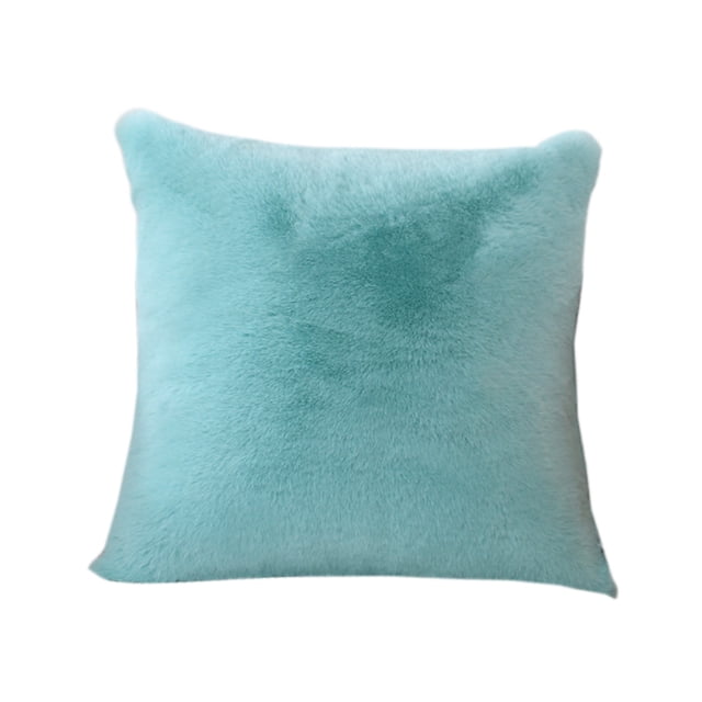 Cojín decorativo para sofá, color azul, con soporte lumbar, de piel sintética, extra suave, lavable a máquina. Ideal para salón, dormitorio o habitación de invitados (con núcleo).
