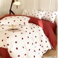 thumbnail image 2 of Ensemble de Housse de Couette Format Simple Rose Fleurs Literie Housse de Couette avec Fermeture Éclair Housse de Couette en Microfibre Douce et Taie d'Oreiller, 2 of 7