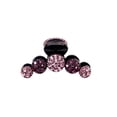 thumbnail image 2 of opvise Bright Color Crossing Teeth Hair Claw Shining Rhinestone Big Hair Clip Styling Tool Dark Purple, 2 of 8