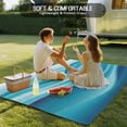 thumbnail image 4 of Turquoise Striped Outdoor Rug 5x8 Ft - Reversible Patio Rug Outdoor Camping Rugs, Modern Abstract Art Wave Moire Gradient Indoor Outdoor Area Rugs, Non-Slip Outdoor Carpet Runner for Deck/Porch, 4 of 8