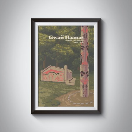 POSTER Gwaii Haanas National Park Reserve Poster, Haida Gwaii, Canada Travel Print, Haida Heritage Site, Blinking House, Queen Charlotte Islands-UNFRAMED
