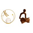 thumbnail image 1 of Estatua de bola de cristal,Estatuas de bolas de cristal para decoración del hogar,escritorio interior,Escultura de bola de cristal Figura de hierro Decoración,Figura de pensador, 1 of 8
