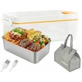 thumbnail image 1 of Cordless Electric Lunch Box, Self Heating Food Warmer, Portable Rechargeable Stainless Steel Bento Box for Work, Travel, Battery Powered, No Water Required, 1 L with Insulated Bag, 1 of 5