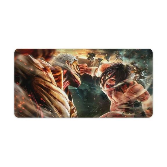 Attack On Titan Large Mouse Pad Waterproof Desk Mat with Stitched Edges, Non-Slip Rubber Base Computer Keyboard Mouse Pad