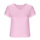 thumbnail image 4 of Blusas de Encaje de Manga Corta con Capucha de Cuello en V, 95% Poliéster 5% Spandex Camiseta de Manga Corta con Capucha, 4 of 7