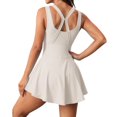 thumbnail image 2 of Women 2-in-1 Athletic Tennis Golf Dress Sets Sleeveless Active Sport Dresses with Built-in Shorts, 2 of 6
