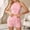 Pink, variant on Hrsba Ribbed Fitted Tank Pajama Set for Women Solid Color Stretch Crew Neck Top and Shorts Summer Soft Breathable Ladies Sleepwear Set