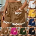 thumbnail image 1 of Sentmoon Workout Shorts Women Drawstring High Elastic Waist Golf Shorts Women Breathable Solid Color Lace Regular Fit Beach Shorts with Pockets Comfy for Work and Weekend S-2XL, 1 of 9