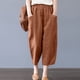 thumbnail image 2 of Moda Mujer Verano Casual Suelto Algodón Y Lino Bolsillo Sólido Pantalones Pantalones Odeerbi ODB-6, 2 of 9