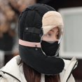 thumbnail image 5 of XIAOCHA Goggle‑Compatible Trapper Hat for Women Padded‑Shell Fall‑Winter Bonnet,Black, 5 of 5