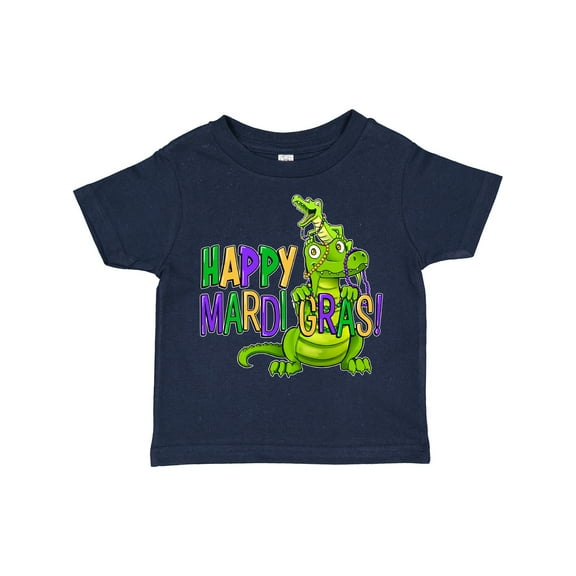 Inktastic Happy Mardi Gras Big and Little Alligators with Beads Boys or Girls Toddler T-Shirt