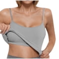 thumbnail image 3 of Aboser Basic Cami Tank Tops for Women with Built in Bras Ribbed Knit Layering Shirts Spaghetti Strap Sleeveless T Shirt Stretchy Soft Padded Camisole, 3 of 5