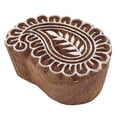 thumbnail image 2 of Paisley Scrapbook Stamp Indian Wooden Printing Block Art Brown Stamps For Clay, 2 of 3