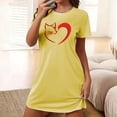 thumbnail image 1 of Camisón corto de talla grande para mujer, camisón de manga corta con estampado de pecho a la moda, camisón para mujer, 1 of 5