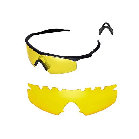 Walleva Yellow Vented Replacement Lenses And Black Nosepad For Oakley M Frame Strike Sunglasses