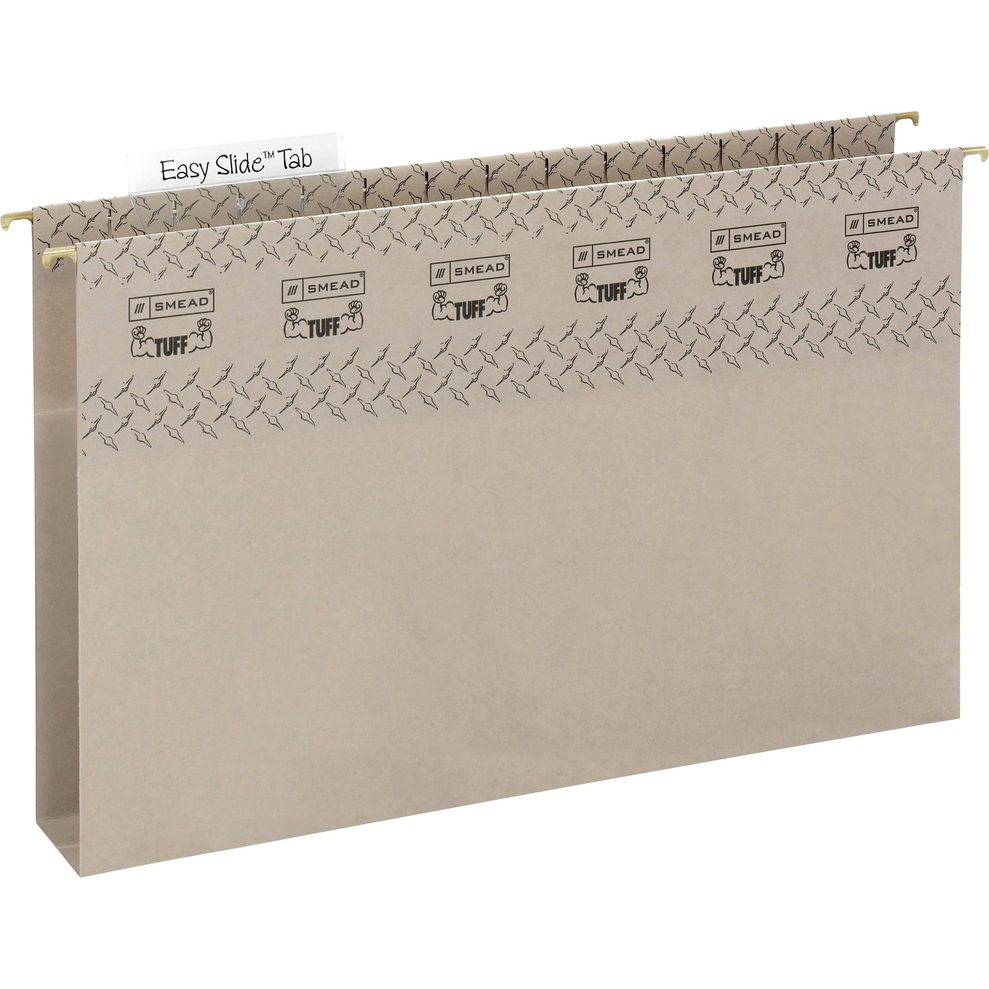 Smead TUFF Hanging Box Bottom Folders with Easy Slide Tab, Steel Gray