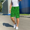 thumbnail image 7 of Bixox Men's Green Glitter printed lightweight casual shorts, soft sleep shorts with pockets., 7 of 7