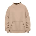thumbnail image 5 of Yteetum Mock Neck Sweatshirts Women Oversized Lightweight Long Sleeve Turtleneck Sweatshirt Womens Solid Loose Comfy High Neck Pullover Sweatshirts Fall Winter Outfits, 5 of 5