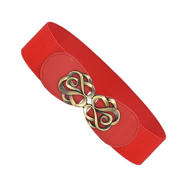 Cinturón elástico de moda Qarigey para mujer rojo