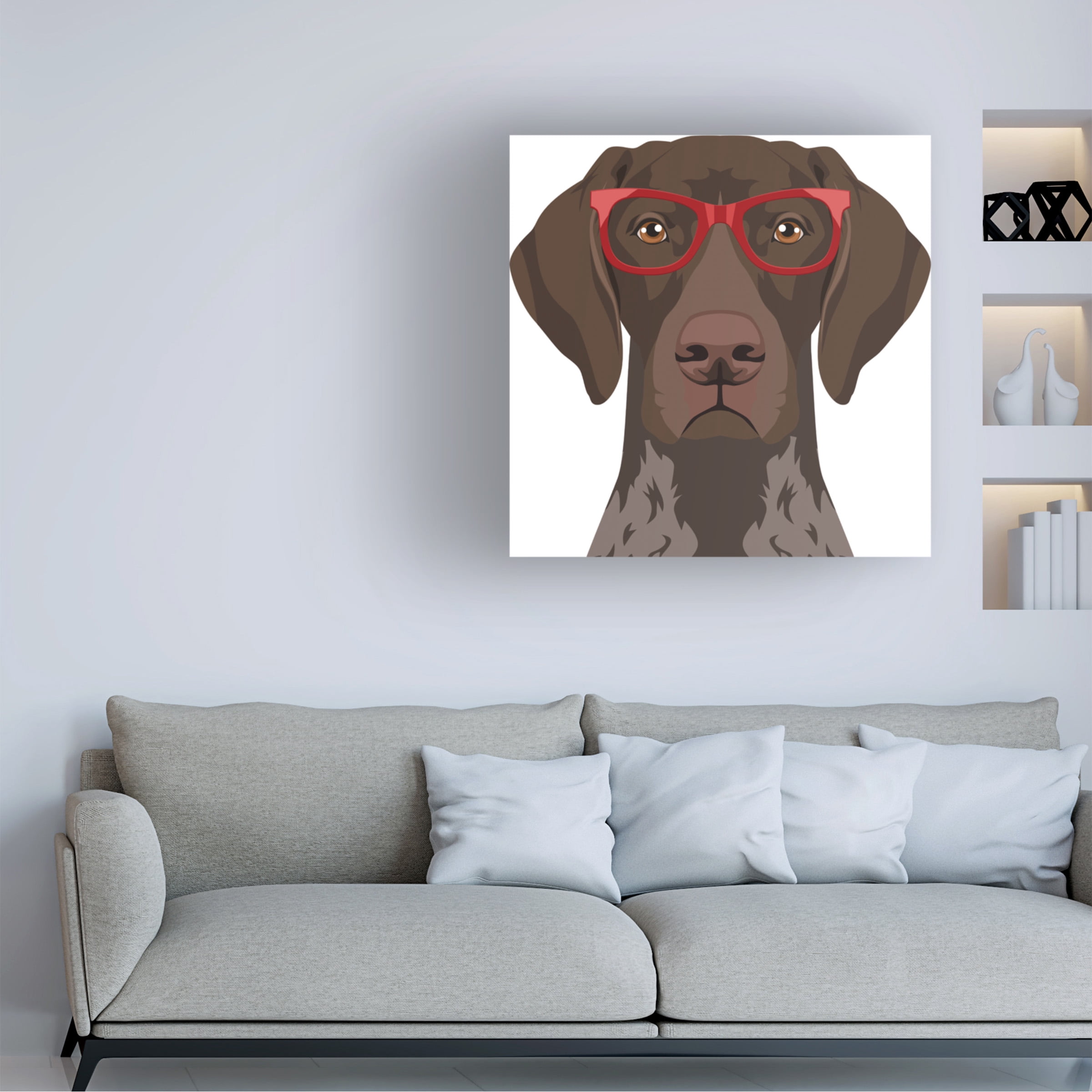 Furbaby Affiliates 'German Shorthaired Pointer Wearing Hipster Glasses' Canvas Art