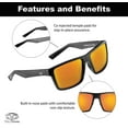 thumbnail image 3 of Flying Fisherman Swirl Polarized Sunglasses - Matte Black/Amber Red Mirror, 3 of 6