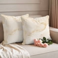 thumbnail image 2 of Marble Beige Outdoor Waterproof Pillow Covers, Modern Abstract Ink Painting Luxury Decorative Square Throw Pillowcase Sofa Cushion Sham for Patio/Couch/Chair, 26"x26" 2 Pack, 2 of 8