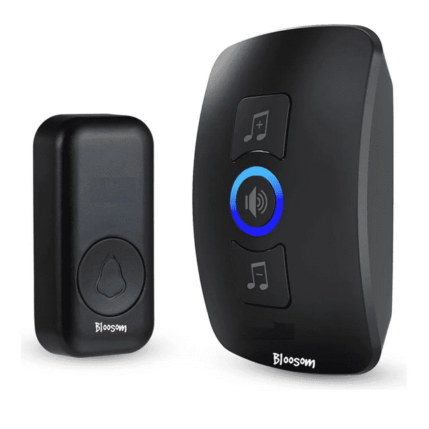 Timbre Inalámbrico Bloosom Impermeable Con 1 Transmisor Y 1 Receptor Negro