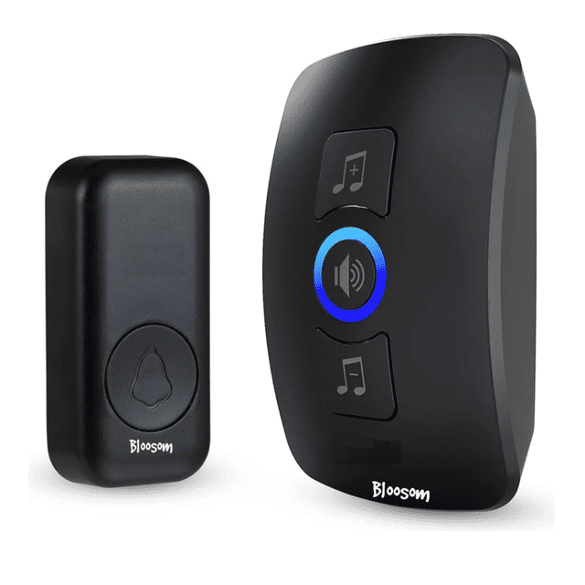 Timbre Inalámbrico Bloosom Impermeable Con 1 Transmisor Y 1 Receptor Negro