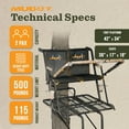 thumbnail image 3 of Muddy MLS2601 Nexus XTL 20 Ft Tall 2 Person Deer Hunting Ladder Tree Stand, 3 of 6