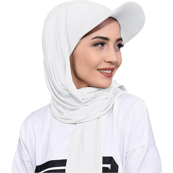 YooGuoGuo Muslim Hijab for Women Baseball Cap & Scarf 2-in-1 Head Scarf Wrap Shawl Head Covering Turban Hat Beanie
