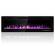 thumbnail image 1 of Chimenea eléctrica eléctrica de 60 pulgadas empotrada y montada en la pared, calentador de chimenea y chimenea lineal, con temporizador, control remoto, color de llama ajustable, 750 W/1500 W, negro, 1 of 5