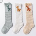 thumbnail image 3 of SPRING PARK 3 Pairs/Set Cute Cartoon Bear Carrot Unisex Baby Summer Breathable Cotton Mesh Stretch Long Tube Socks, 3 of 7